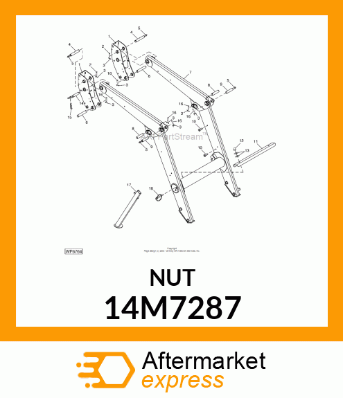 NUT, METRIC, HEX CROWN 14M7287