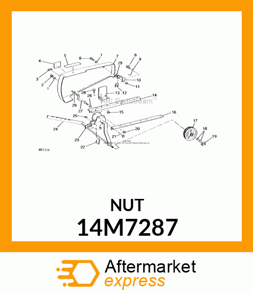 NUT, METRIC, HEX CROWN 14M7287