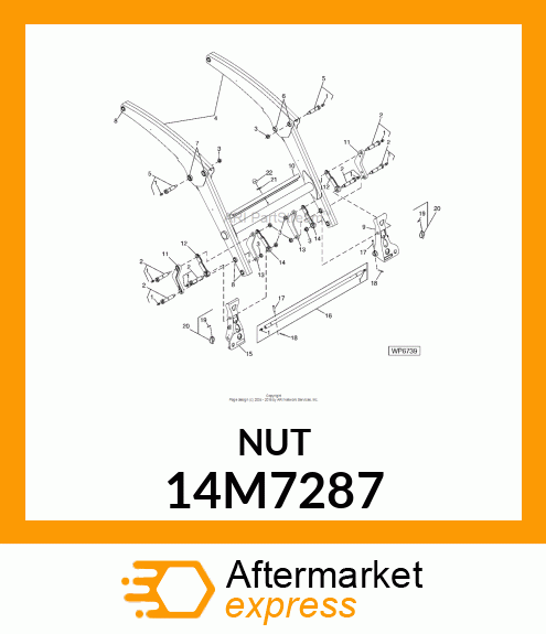 NUT, METRIC, HEX CROWN 14M7287