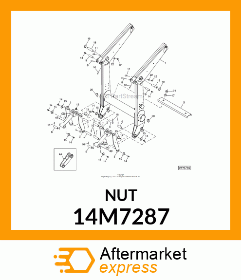 NUT, METRIC, HEX CROWN 14M7287