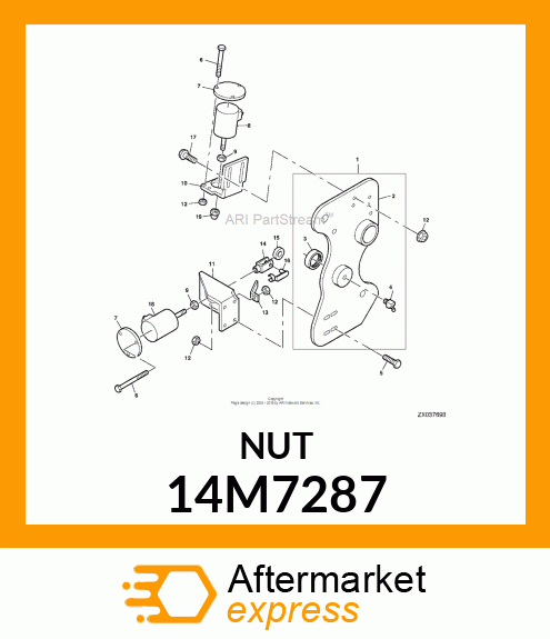 NUT, METRIC, HEX CROWN 14M7287