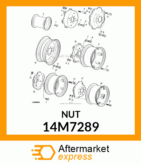 NUT, METRIC, HEX 14M7289