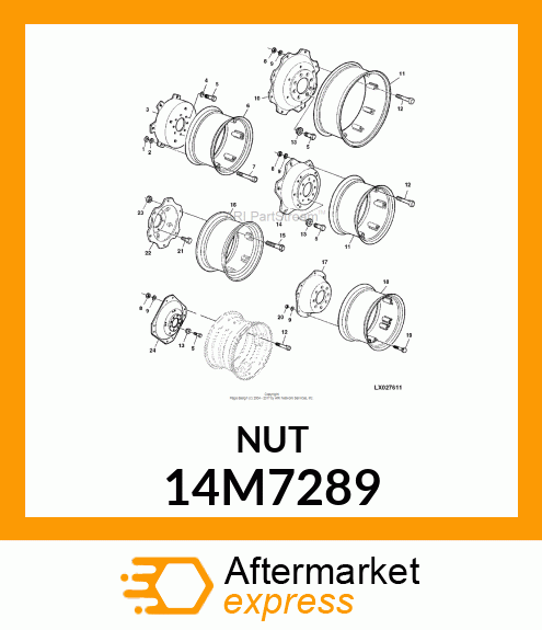 NUT, METRIC, HEX 14M7289