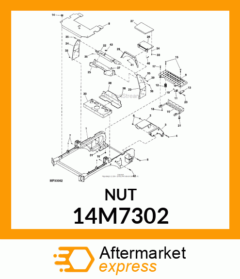 NUT, PROJECTION WELD, METRIC HEX 14M7302