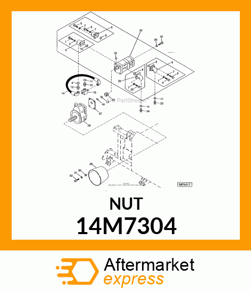 NUT, METRIC, THIN HEX 14M7304