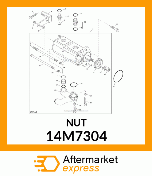 NUT, METRIC, THIN HEX 14M7304