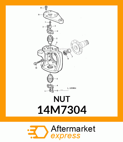 NUT, METRIC, THIN HEX 14M7304