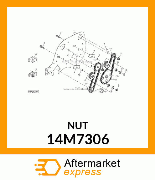 NUT, METRIC, HEX 14M7306