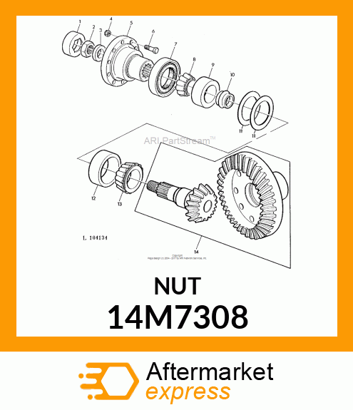 NUT, METRIC, HEX PREVAILING TORQUE 14M7308