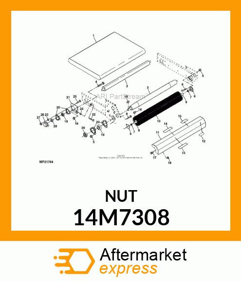 NUT, METRIC, HEX PREVAILING TORQUE 14M7308