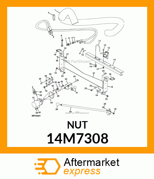 NUT, METRIC, HEX PREVAILING TORQUE 14M7308