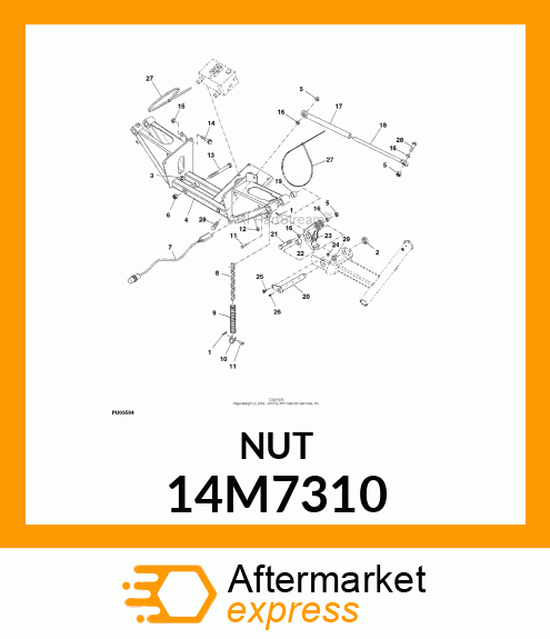 NUT, METRIC, THIN HEX 14M7310