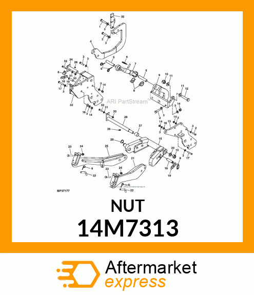 NUT, METRIC, HEX PREVAILING TORQUE 14M7313