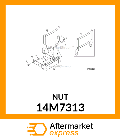 NUT, METRIC, HEX PREVAILING TORQUE 14M7313