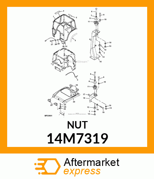 NUT, METRIC, HEX PREVAILING TORQUE 14M7319