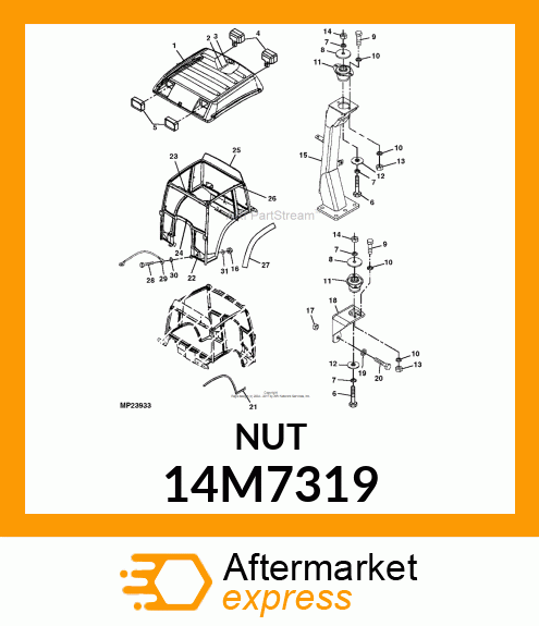 NUT, METRIC, HEX PREVAILING TORQUE 14M7319