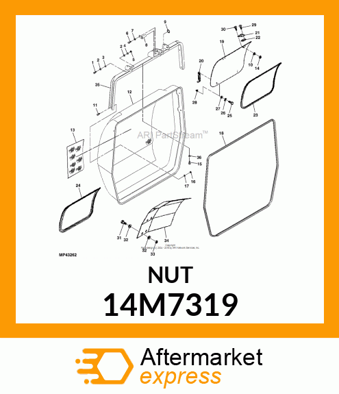 NUT, METRIC, HEX PREVAILING TORQUE 14M7319