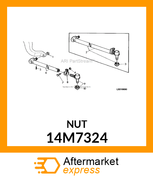 NUT, METRIC, HEX PREVAILING TORQUE 14M7324