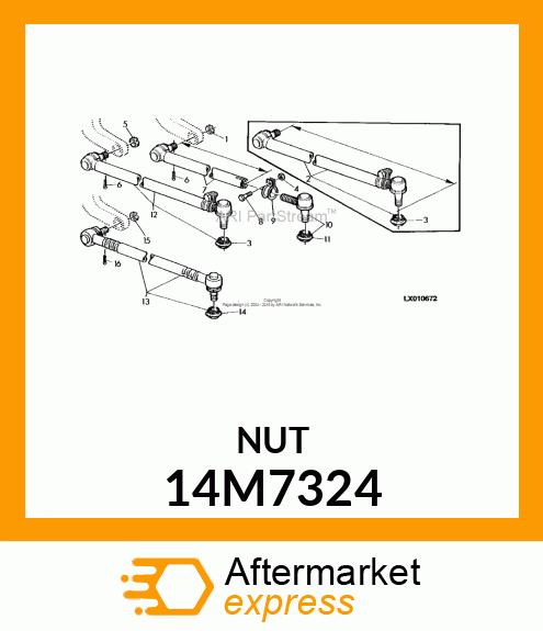 NUT, METRIC, HEX PREVAILING TORQUE 14M7324