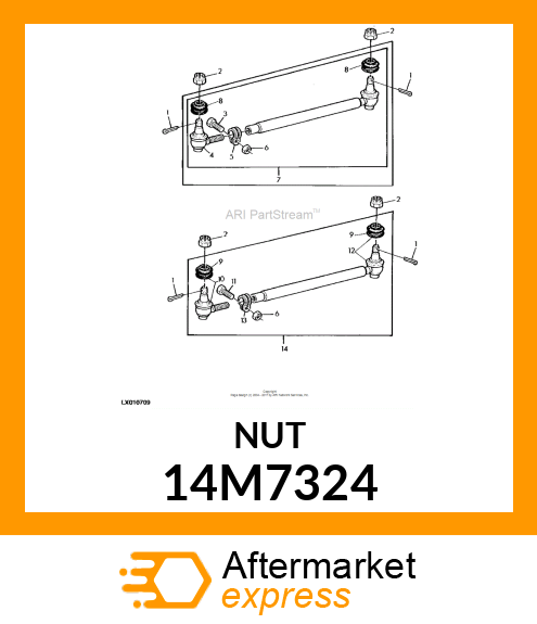 NUT, METRIC, HEX PREVAILING TORQUE 14M7324