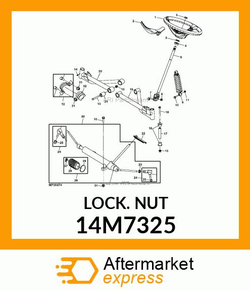 NUT, METRIC, HEX PREVAILING TORQUE 14M7325