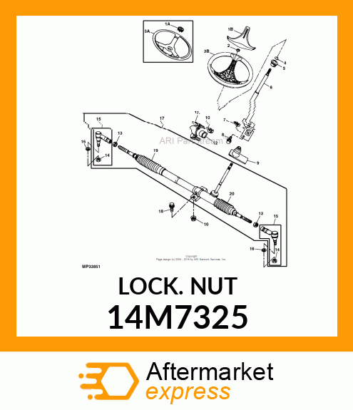 NUT, METRIC, HEX PREVAILING TORQUE 14M7325