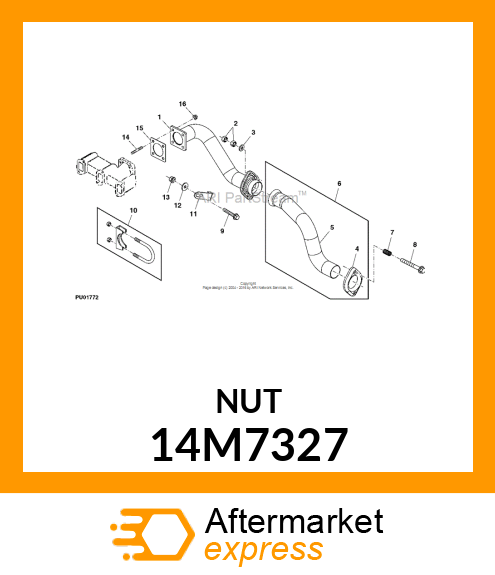 NUT, METRIC, HEX PREVAILING TORQUE 14M7327