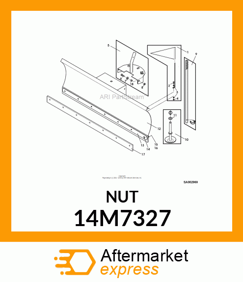 NUT, METRIC, HEX PREVAILING TORQUE 14M7327