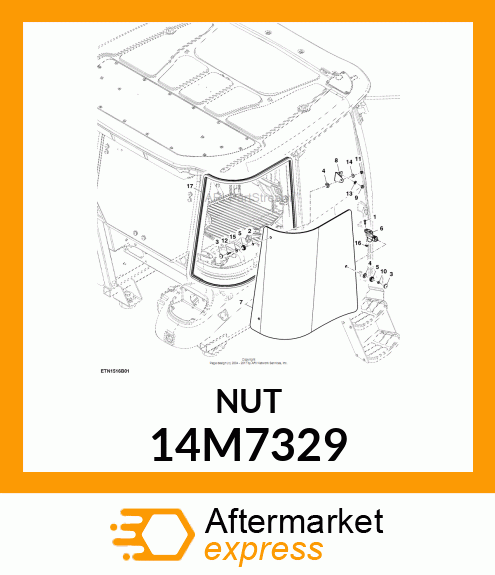 NUT, METRIC, HEX CROWN, SELF LOCKIN 14M7329