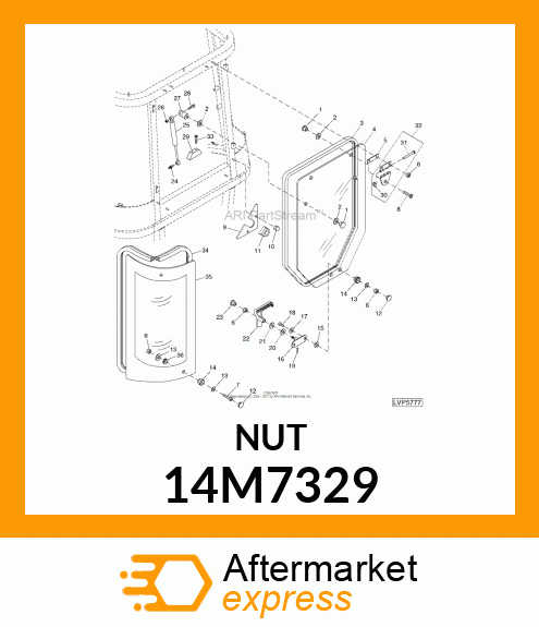 NUT, METRIC, HEX CROWN, SELF LOCKIN 14M7329