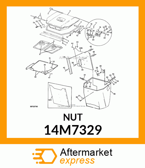 NUT, METRIC, HEX CROWN, SELF LOCKIN 14M7329