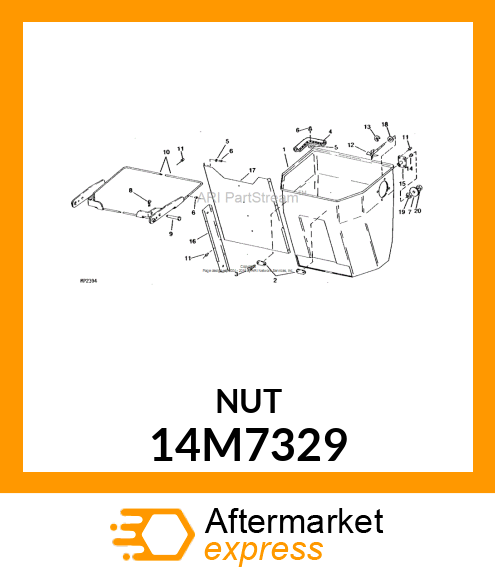 NUT, METRIC, HEX CROWN, SELF LOCKIN 14M7329