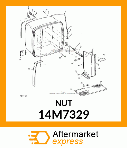 NUT, METRIC, HEX CROWN, SELF LOCKIN 14M7329