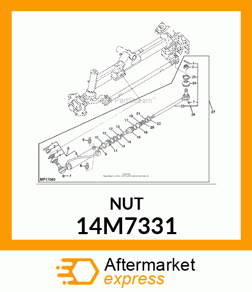 NUT, METRIC, THIN HEX CASTLE 14M7331