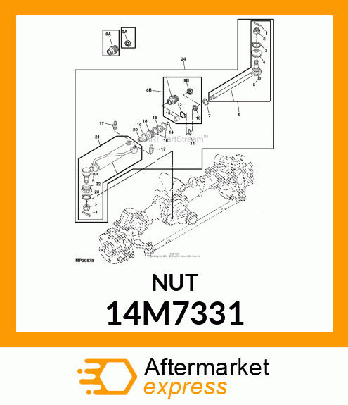 NUT, METRIC, THIN HEX CASTLE 14M7331