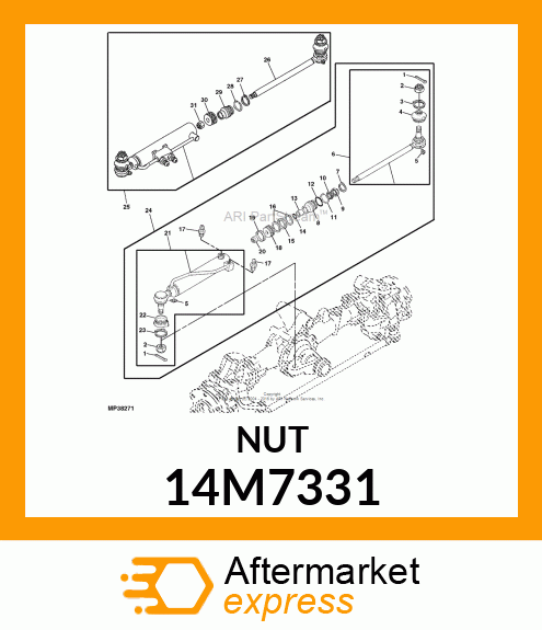 NUT, METRIC, THIN HEX CASTLE 14M7331