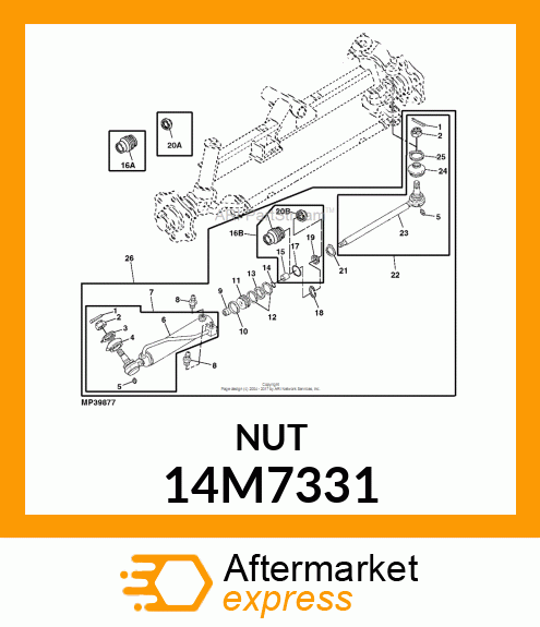 NUT, METRIC, THIN HEX CASTLE 14M7331