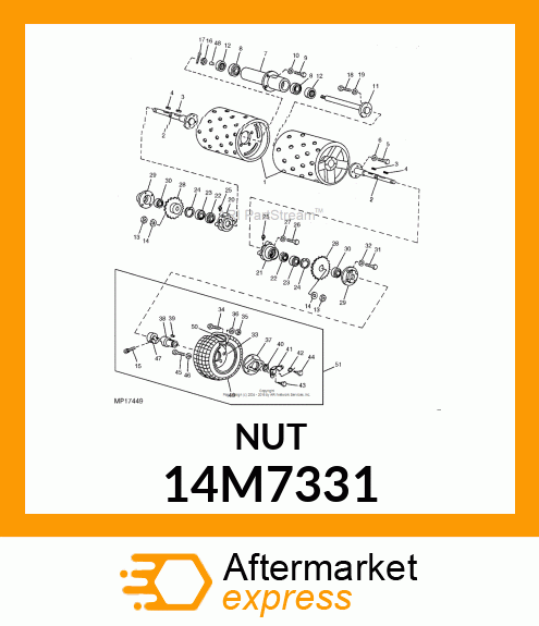 NUT, METRIC, THIN HEX CASTLE 14M7331