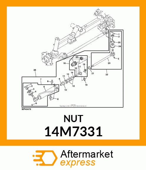 NUT, METRIC, THIN HEX CASTLE 14M7331