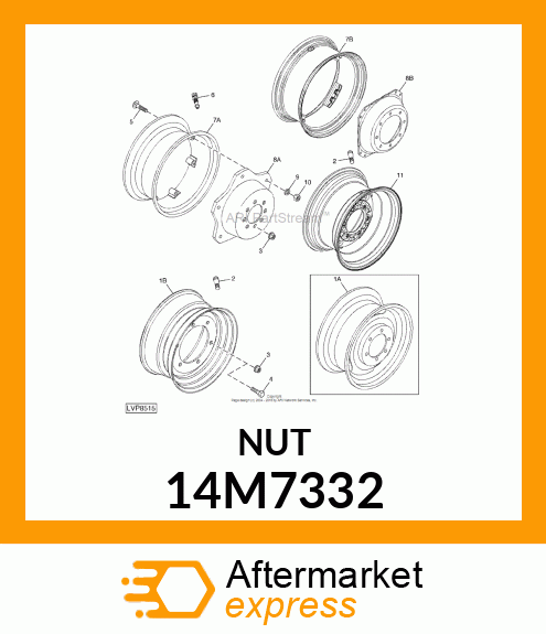 NUT, METRIC, HEX FLANGE 14M7332