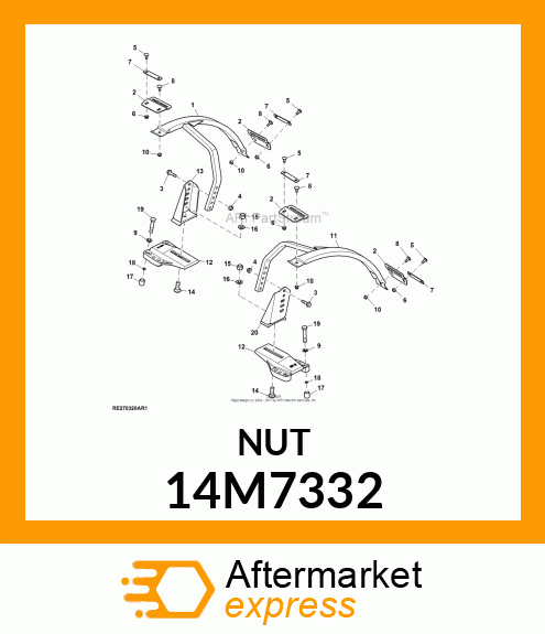 NUT, METRIC, HEX FLANGE 14M7332