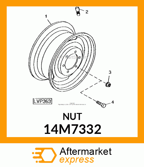 NUT, METRIC, HEX FLANGE 14M7332