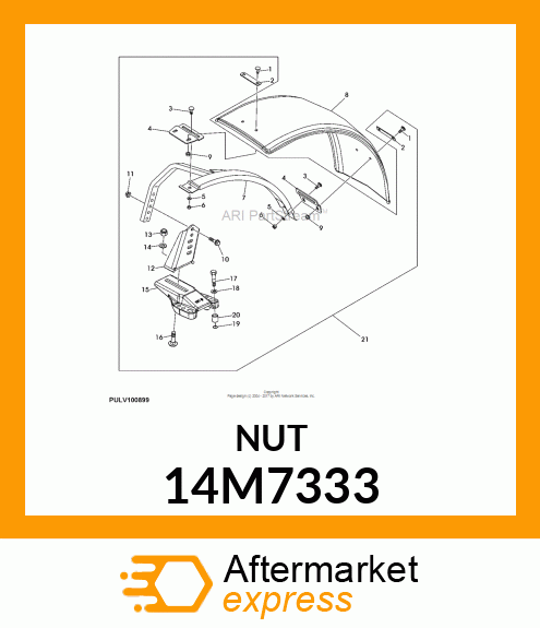 NUT, METRIC, HEX PREVAILING TORQUE 14M7333