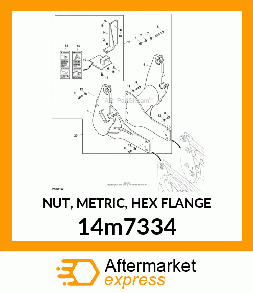 NUT, METRIC, HEX FLANGE 14m7334