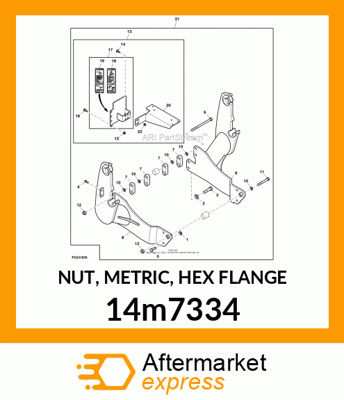 NUT, METRIC, HEX FLANGE 14m7334