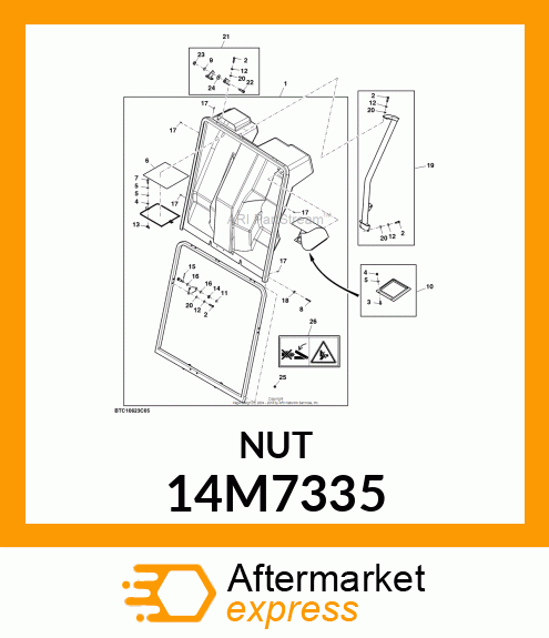 NUT, METRIC, THIN HEX 14M7335