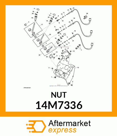 NUT, METRIC, L.H. THREAD HEX 14M7336