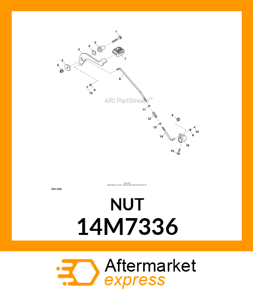 NUT, METRIC, L.H. THREAD HEX 14M7336