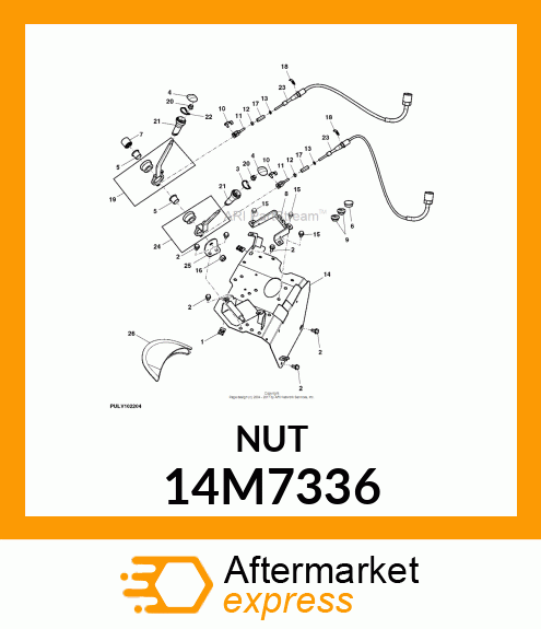 NUT, METRIC, L.H. THREAD HEX 14M7336