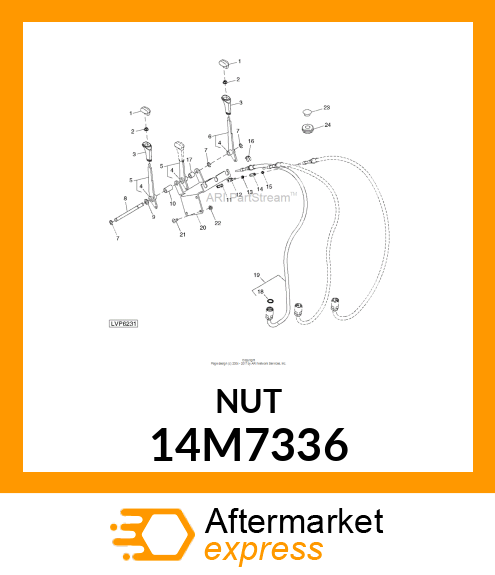 NUT, METRIC, L.H. THREAD HEX 14M7336